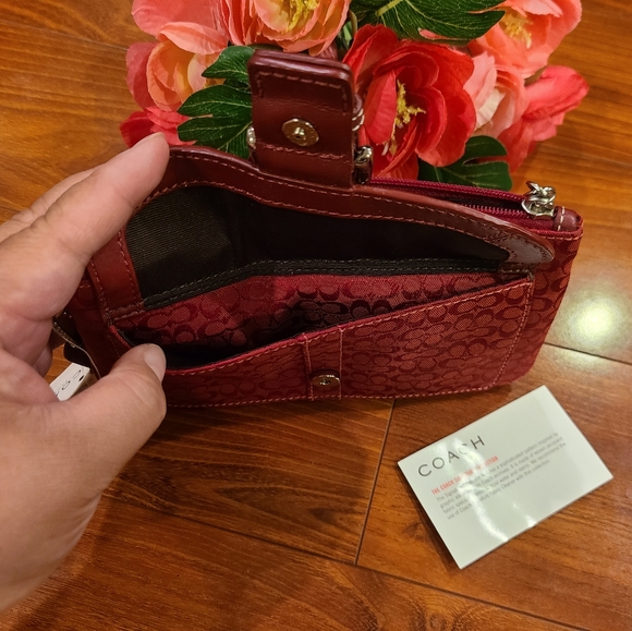 Coach Red Signature Collection Wristlet - Picture 2 of 6